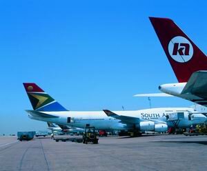 Planes on Runway at airport